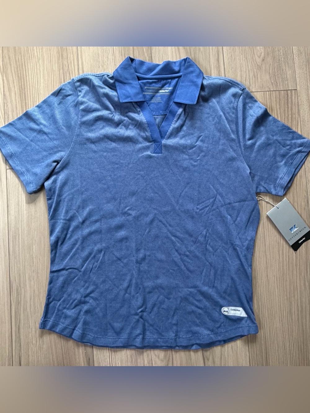 Cutter & Buck Drytec Polo Shirt Women M Blue Performance 50+ UPF NWT